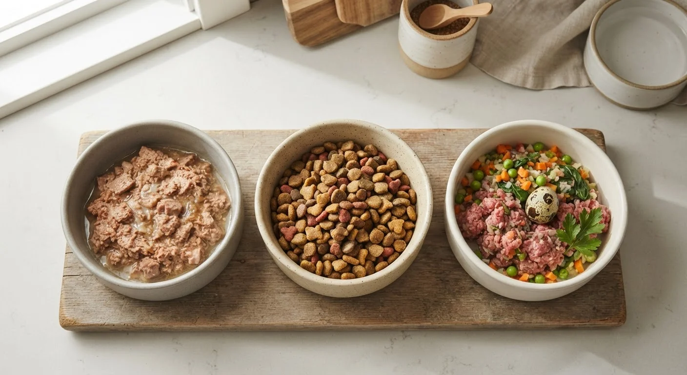 Wet Food, Dry Kibble, and Raw Diets: A Side-by-Side Nutrition Breakdown